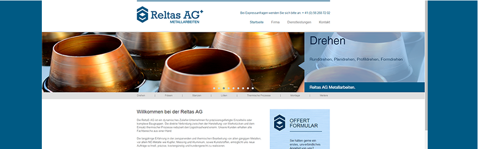 Die Reltas AG mit neuer  Website!